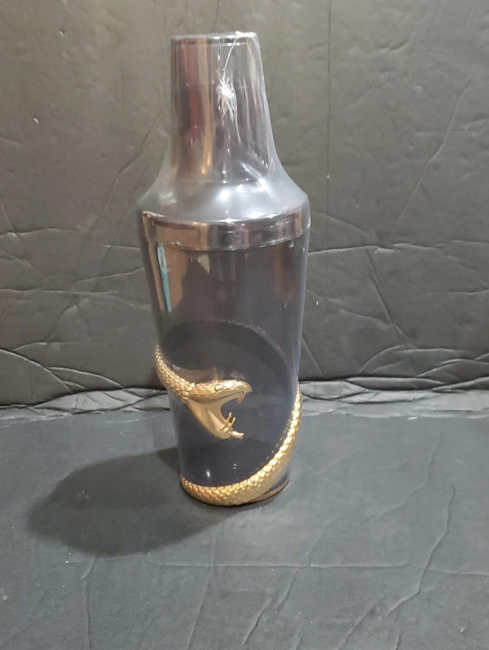 2 Gold painted snake serpent coiled festive drink shaker new